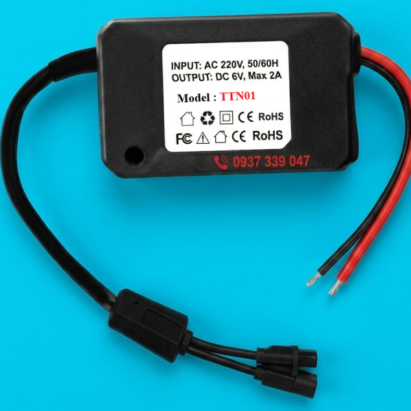 BỘ NGUỒN BIẾN ÁP 220VAC/6VDC THAY THẾ TƯƠNG THÍCH CHO CẢM ỨNG TIỂU ÂM TƯỜNG CỦA INAX 30SM VÀ CÁC HÃNG